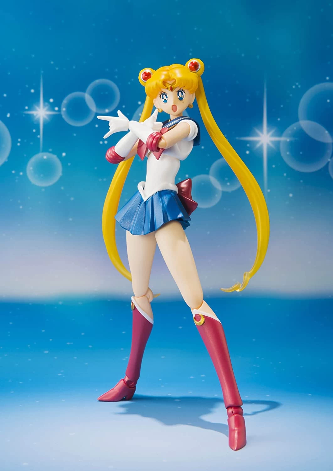 Bandai S.H. Figuarts Sailor Moon With Luna Action Figure 1st Edition W/ Bonus Face 5 Bandai S.H. Figuarts Sailor Moon With Luna Action Figure 1st Edition W/ Bonus Face - Image 3