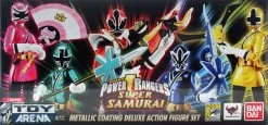 Bandai S. H. Figuarts Power Rangers Super Samurai Metallic Coating Deluxe Action Figure Set SDCC 2013 Exclusive